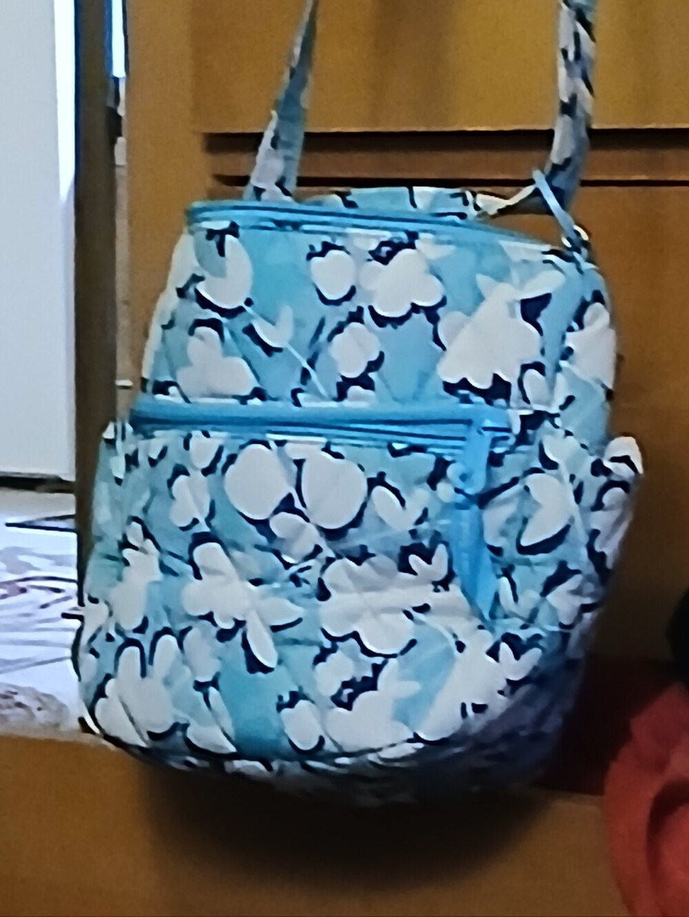Vera Bradley Shoulder Bag Rare Mint Blue and white floral pattern  In VG+